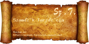 Szamák Tarzícia névjegykártya